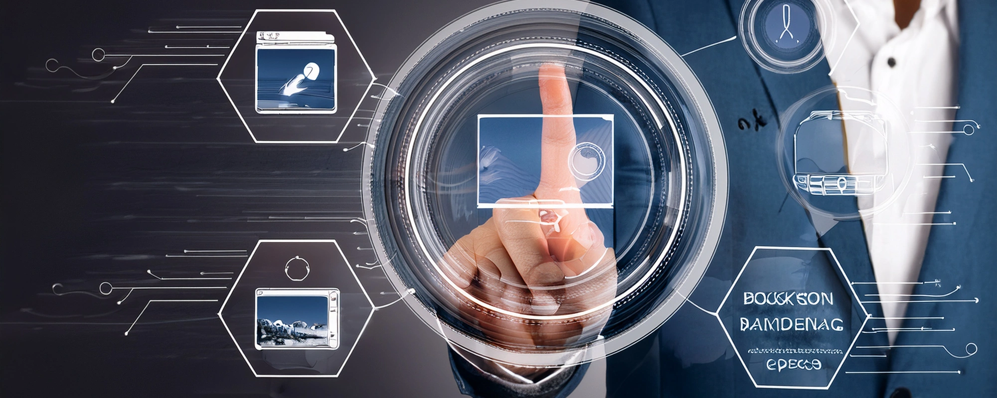 Ilustracja przedstawiająca interfejs systemu ewidencyjnego do zarządzania dokumentami, rejestrami spraw i wnioskami online